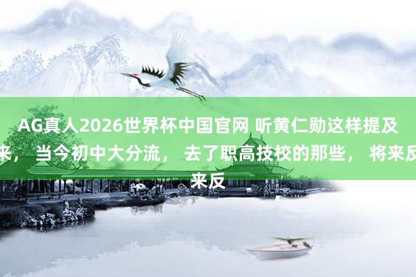 AG真人2026世界杯中国官网 听黄仁勋这样提及来， 当今初中大分流， 去了职高技校的那些， 将来反