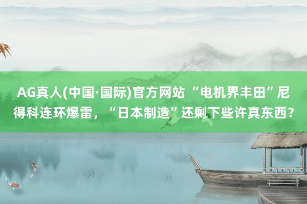 AG真人(中国·国际)官方网站 “电机界丰田”尼得科连环爆雷,“日本制造”还剩下些许真东西?
