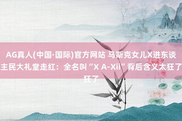 AG真人(中国·国际)官方网站 马斯克女儿X进东谈主民大礼堂走红:全名叫“X A-Xii”背后含义太狂了