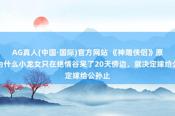 AG真人(中国·国际)官方网站 《神雕侠侣》原著:为什么小龙女只在绝情谷呆了20天傍边,就决定嫁给公孙止