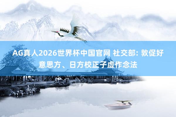 AG真人2026世界杯中国官网 社交部: 敦促好意思方、日方校正子虚作念法