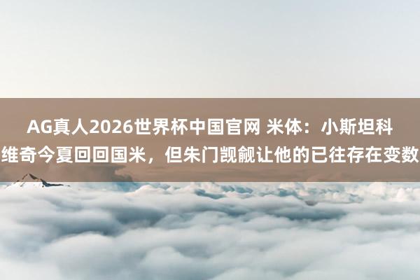 AG真人2026世界杯中国官网 米体:小斯坦科维奇今夏回回国米,但朱门觊觎让他的已往存在变数
