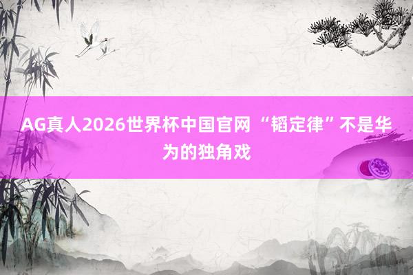 AG真人2026世界杯中国官网 “韬定律”不是华为的独角戏