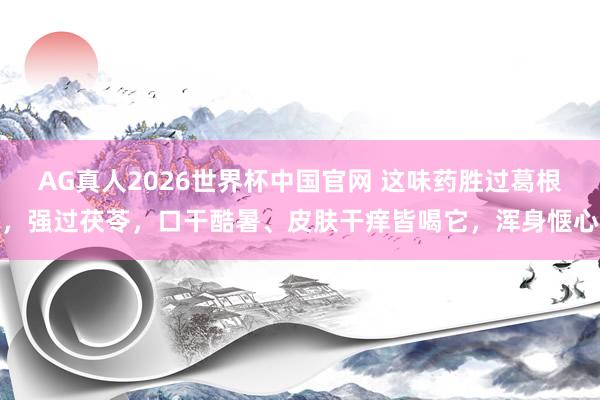 AG真人2026世界杯中国官网 这味药胜过葛根,强过茯苓,口干酷暑、皮肤干痒皆喝它,浑身惬心