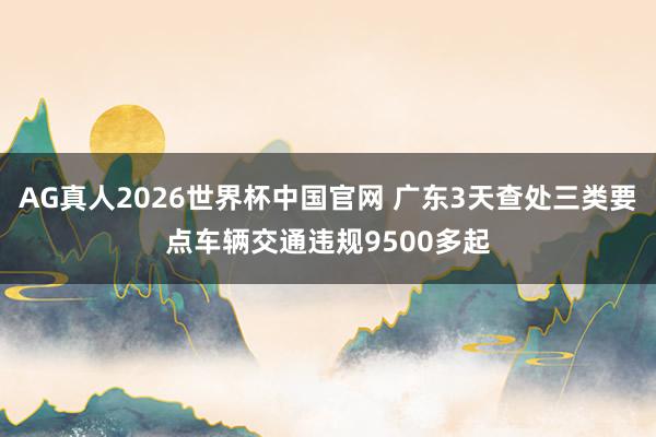 AG真人2026世界杯中国官网 广东3天查处三类要点车辆交通违规9500多起