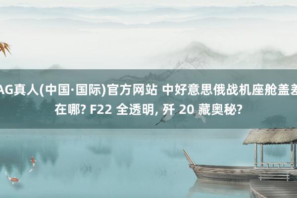 AG真人(中国·国际)官方网站 中好意思俄战机座舱盖差在哪? F22 全透明, 歼 20 藏奥秘?