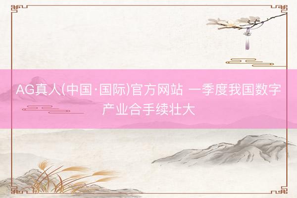 AG真人(中国·国际)官方网站 一季度我国数字产业合手续壮大