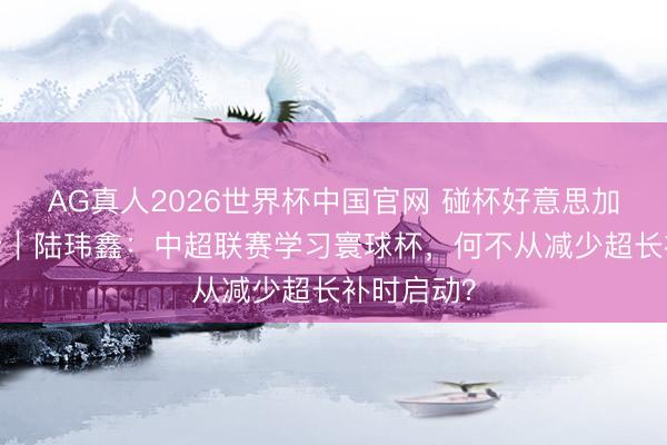 AG真人2026世界杯中国官网 碰杯好意思加墨·场外音|陆玮鑫:中超联赛学习寰球杯,何不从减少超长补时启动?